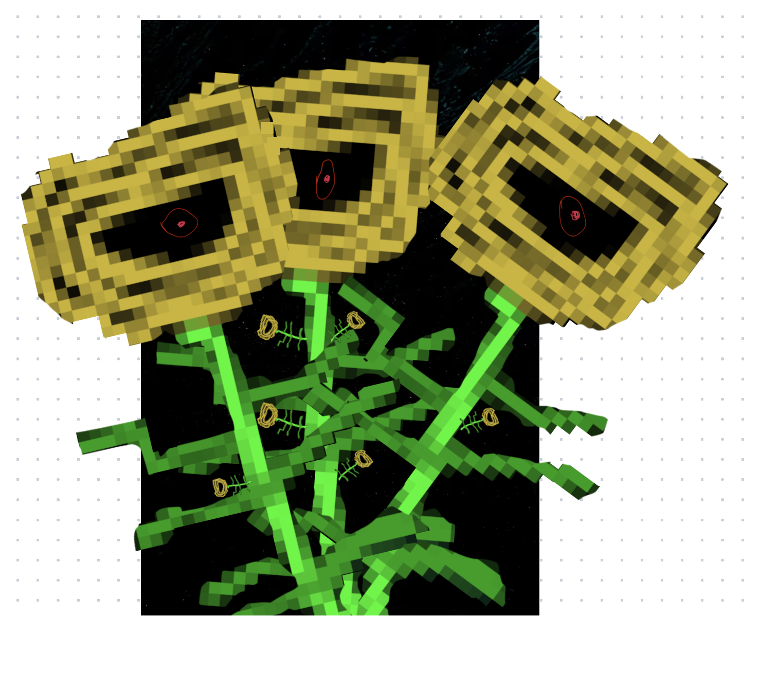 Pixelated Sunflowers